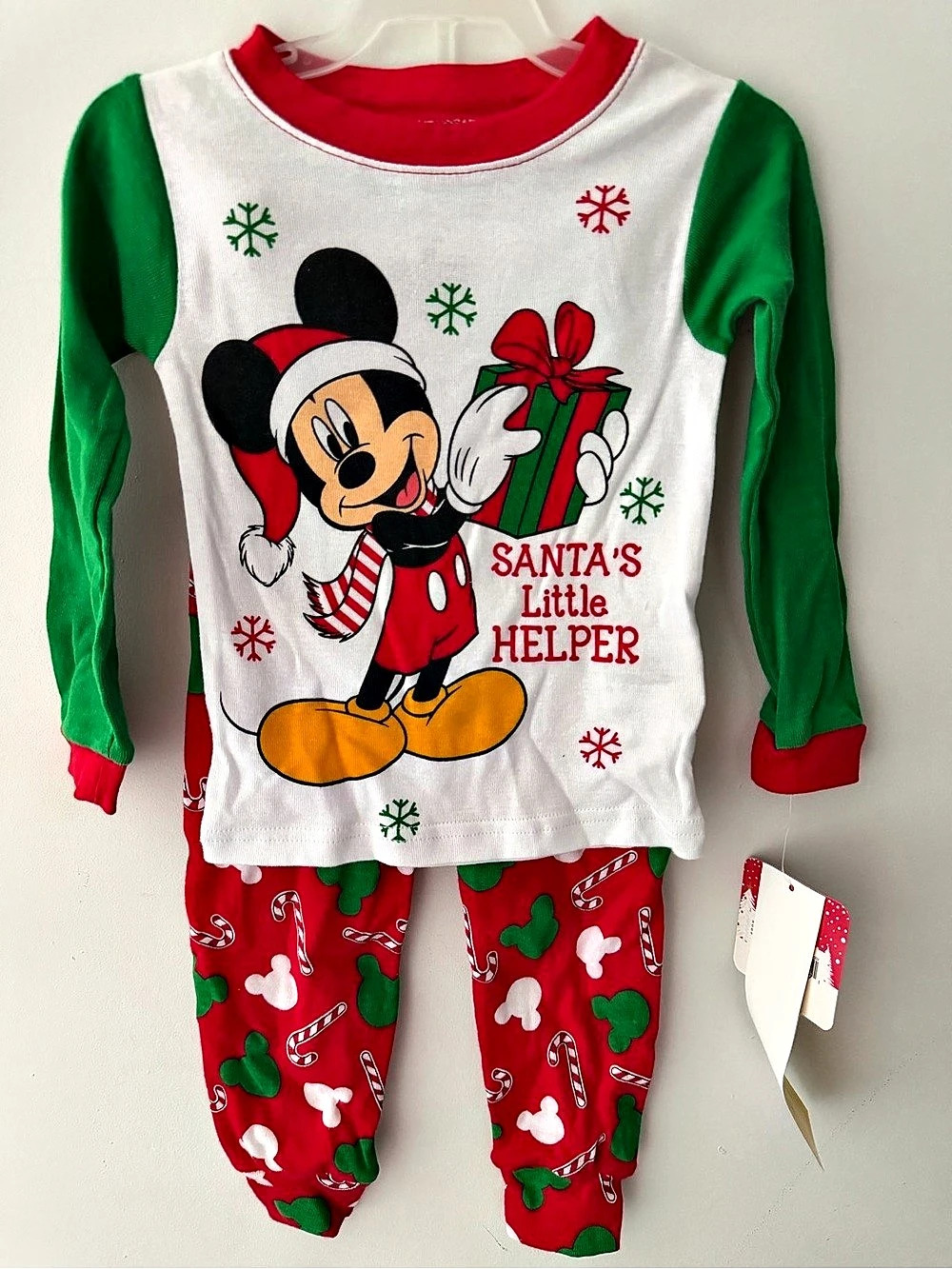 Disney Mickey Mouse Santa's Little Helper Holiday Pajama Set Pajama Set size 3T